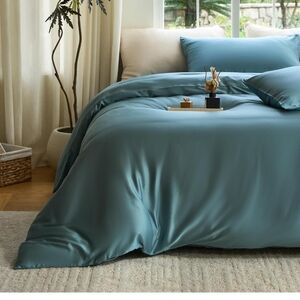 DOZ by SIJO Bamboo Viscose Duvet Cover or Sheet – King / Cal King – Teal